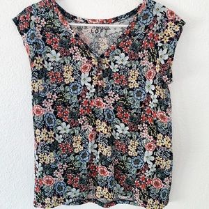 LOFT Floral Henley Tee